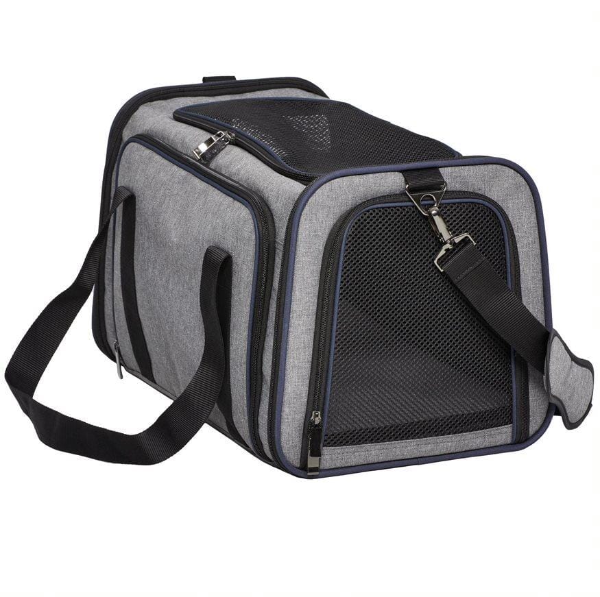 Midwest Duffy Expandable Travel Pet Carrier - Gray - Large - 19.1" X 12.1" X 12.2" Inches