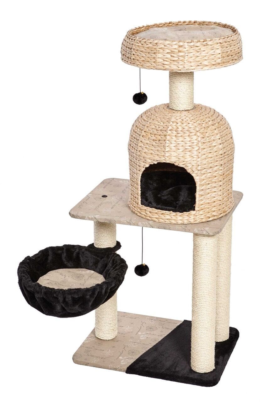 Midwest Nuvo Reid Fine N' Fun Wicker 4-Tier Cat Tree Furniture - Beige - Image 2
