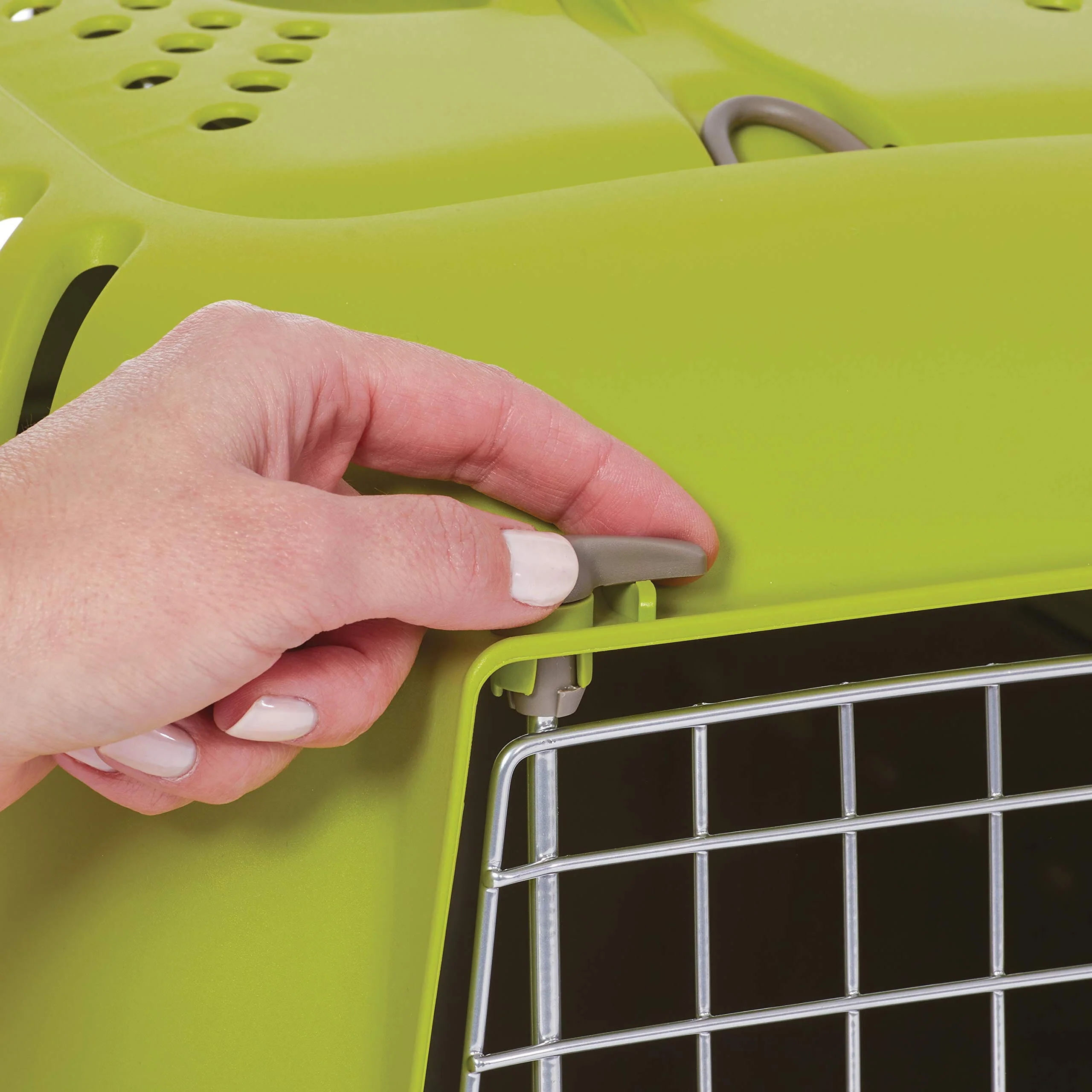 Midwest Spree Hard-Sided Travel Cat and Dog Kennel Carrier - Green - 24" X 15.5" X 15" Inches - Image 4