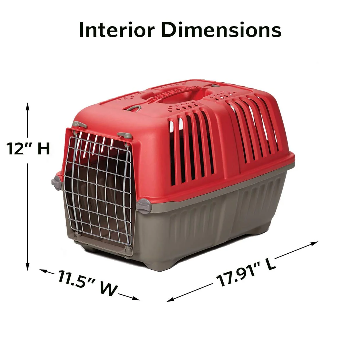 Midwest Spree Hard-Sided Travel Cat and Dog Kennel Carrier - Red - 19" X 12.7" X 12.7" Inches - Image 2
