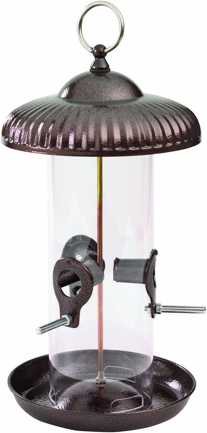 More Birds Prairie Sunflower Tube Feeder Wild Bird Feeder - Copper - 1.7 Lbs Cap - Image 4