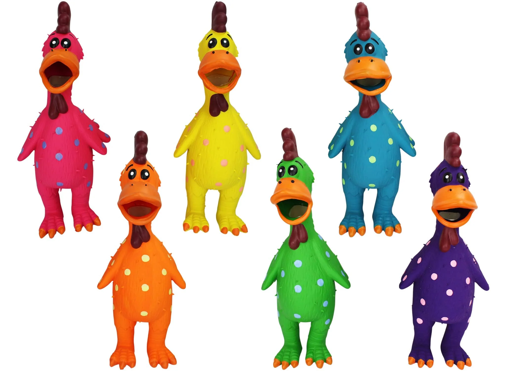 Multipet Globkens Chicken Squeak and Latex Dog Toy - Assorted - 11.5" Inches - Image 2