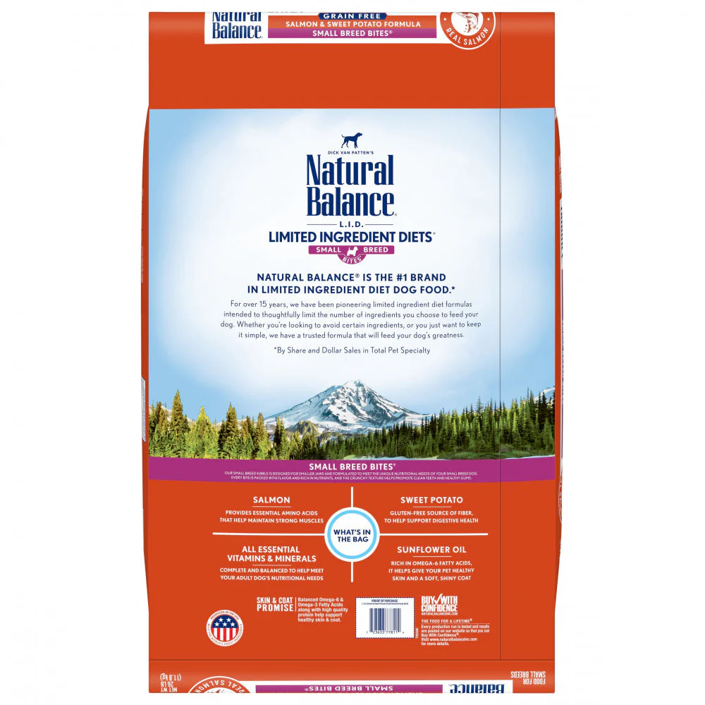 Natural Balance L.I.D. Limited Ingredient Diets Adult Maintenance Sweet Potato and Fish Small Breed Bites Dry Dog Food - Image 5