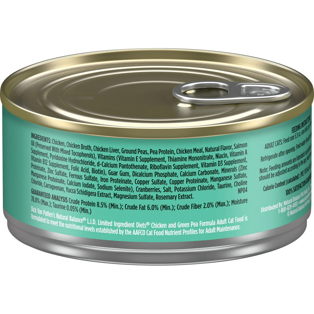 Natural Balance L.I.D. Limited Ingredient Diets Chicken & Green Pea Canned Cat Food - Image 2