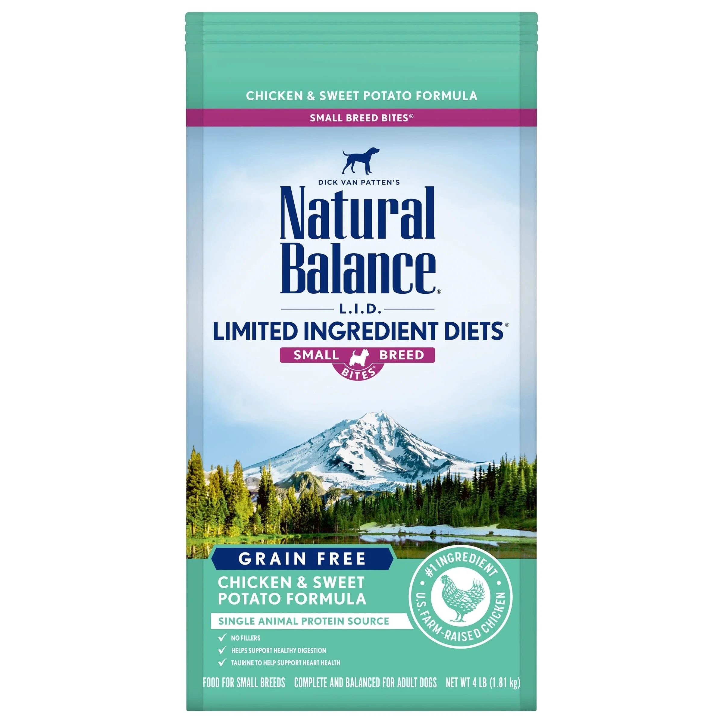 Natural Balance Pet Foods Limited Ingredient Diet Small Breed Bites Dry Dog Food - Chicken & Sweet Potato - 4 lb