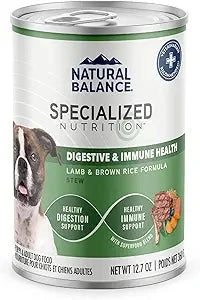 Natural Balance Specialized Nutrition Digestive and Immune Health Lamb and Brown Rice Canned Dog Food - 12.7 Oz - Case of 12