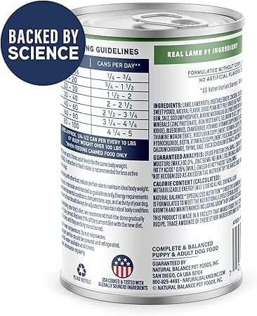 Natural Balance Specialized Nutrition Digestive and Immune Health Lamb and Brown Rice Canned Dog Food - 12.7 Oz - Case of 12 - Image 3