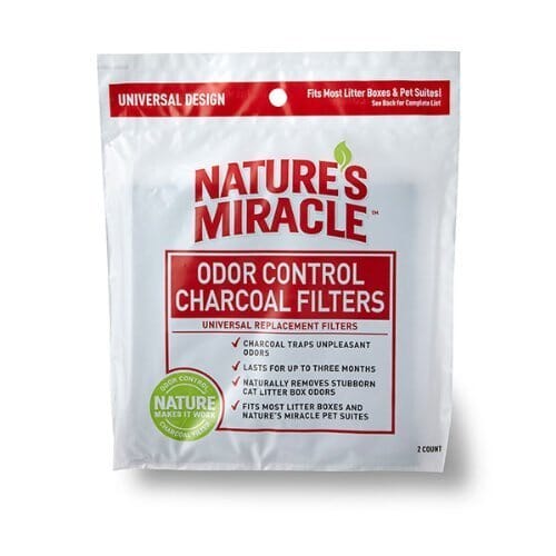 Nature's Mircale Odor Control Charcoal Cat Filters - 2 Pack