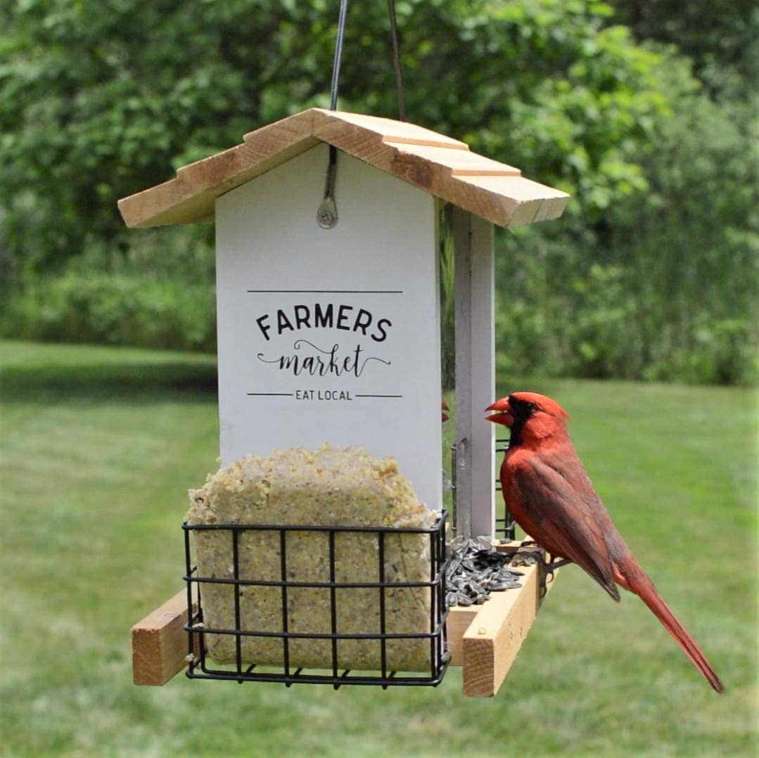 Nature's Way Farmhouse Wooden Hopper Wild Bird Feeder - White - 3 Qt Cap - Image 4