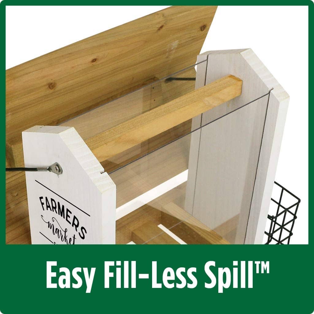 Nature's Way Farmhouse Wooden Hopper Wild Bird Feeder - White - 3 Qt Cap - Image 7