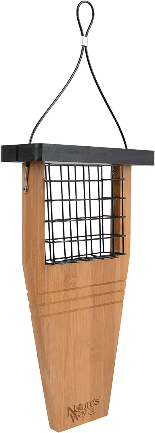 Nature's Way Tail Prop Suet and Seed Cake Wild Bird Feeder - Bamboo - 14 X 7.875 X 3 In
