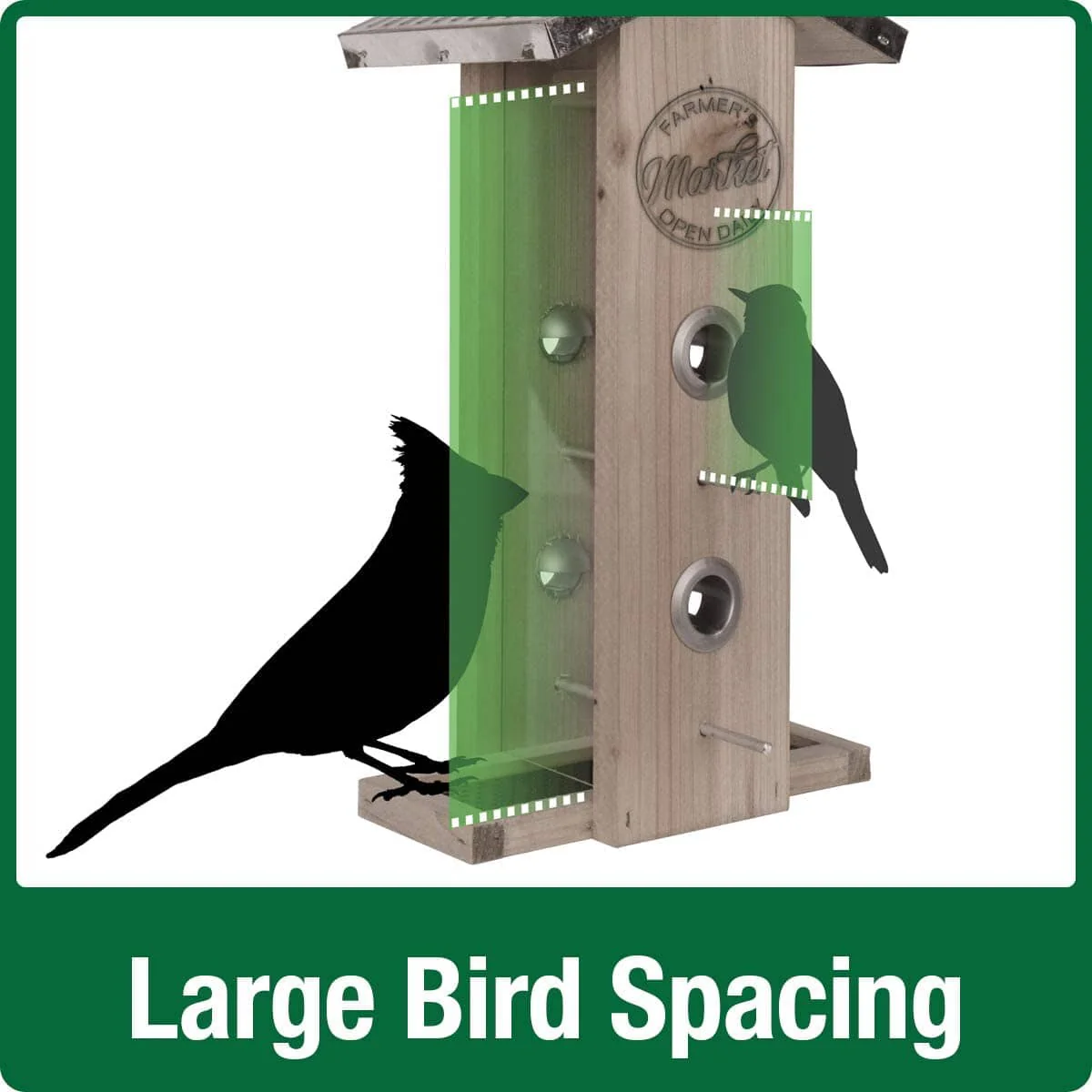 Nature's Way Weathered Vertical Wooden Hopper Wild Bird Feeder - 1.5 Qt Cap - Image 7