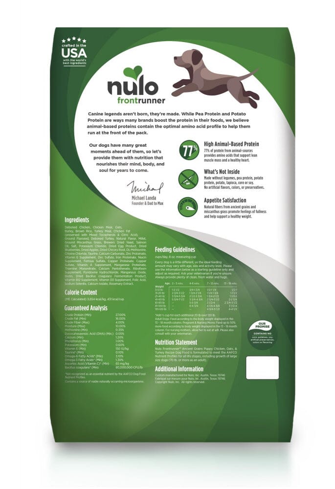 Nulo Frontrunner Chicken, Oats & Turkey Puppy Dry Dog Food - Image 2