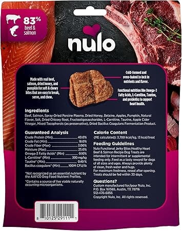 Nulo Funtional Jerky Bites Heart Health Salmon and Beef Jerky Dog Treats - 5 Oz - Image 2