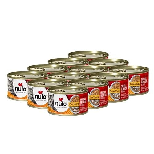Nulo Grain-Free Real Shreds Chicken and Beef in Broth Kitten and Adult Canned Cat Food - Image 2