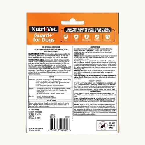 Nutri-Vet Guard+ Waterproof Topical Dog Flea and Tick Prevention Treatment - 3 Month Dose - 90 Count - Image 2