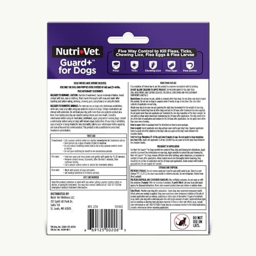 Nutri-Vet Guard+ Waterproof Topical Dog Flea and Tick Prevention Treatment - 3 Month Dose - 90 Count - Image 6