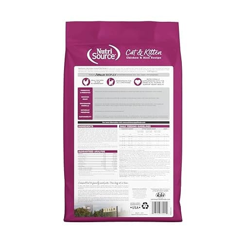 Nutrisource Chicken and Rice with Wholesome Grains Kitten and Cat Dry Food - 12 Lbs - Image 2