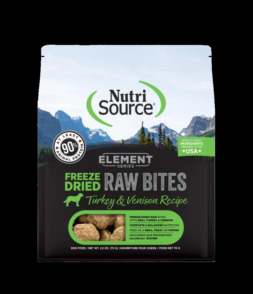 Nutrisource Element Series Raw Bites Turkey and Venison Freeze-Dried Raw Dog Food - Image 2
