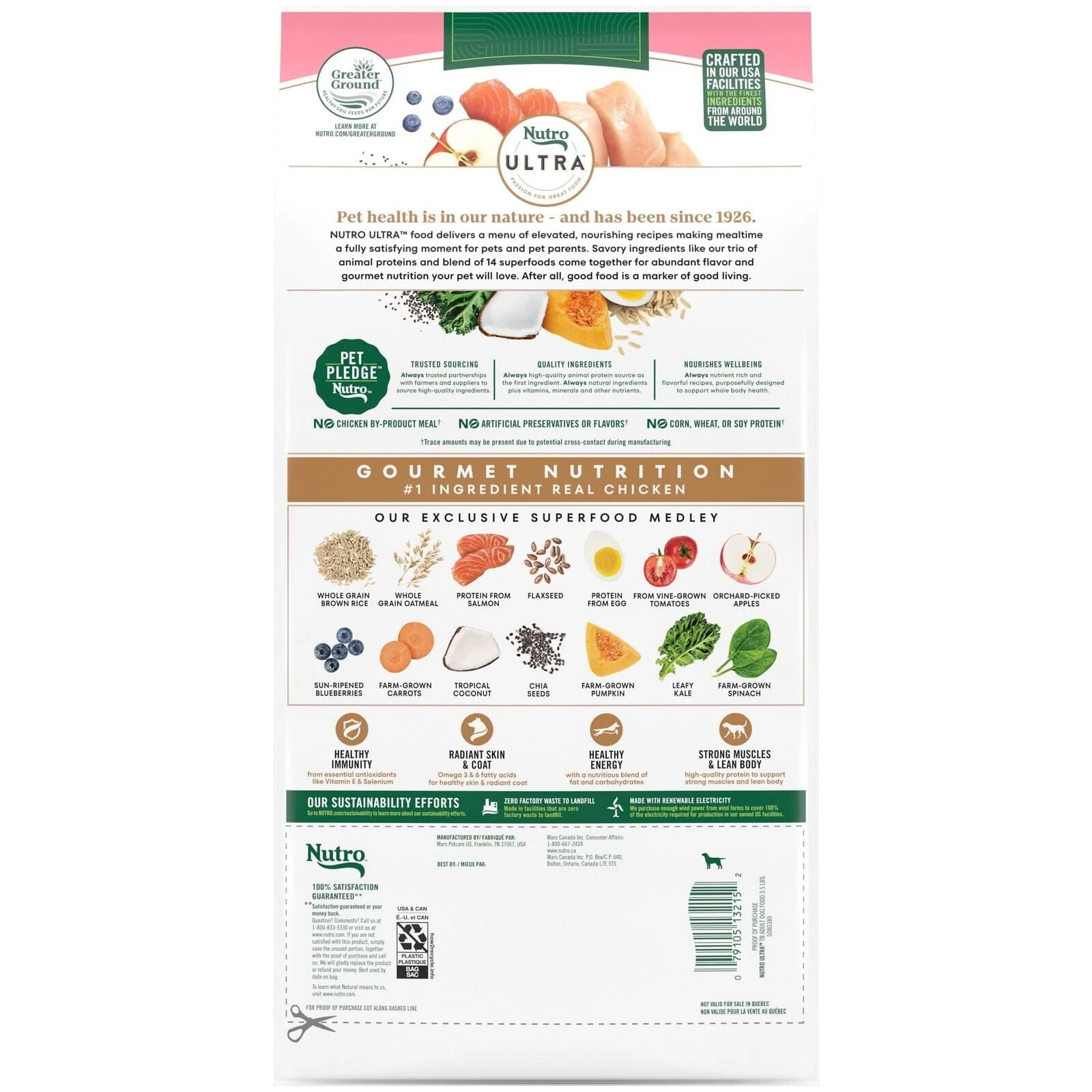 Nutro Ultra-High Protein Superfood Plate Chicken Lamb Salmon Toy-Breed Adult Dry Dog Food - 3.5 Lbs - Image 2