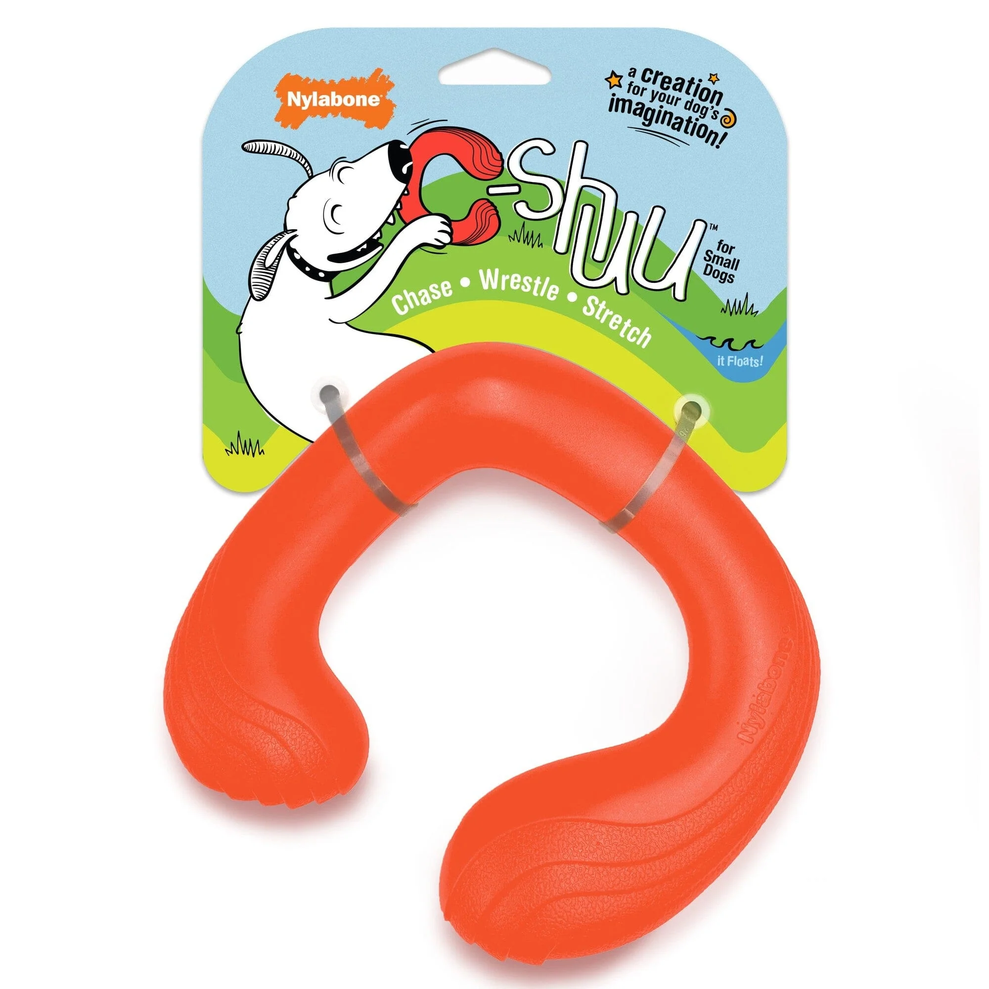 Nylabone C-Shuu Creative Play Lightweight and Squishy Stretching Floating Fetch Dog Toy - Small - Image 4