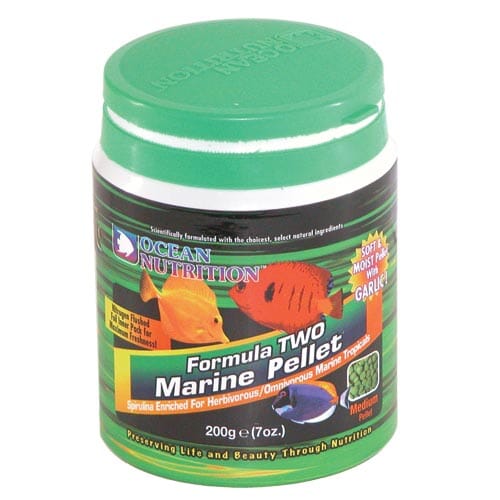 Ocean Nutrition Formula 2 Herbivore and Omnivore High-Protein Medium-Size Tropical Saltwater Fish Food Pellets