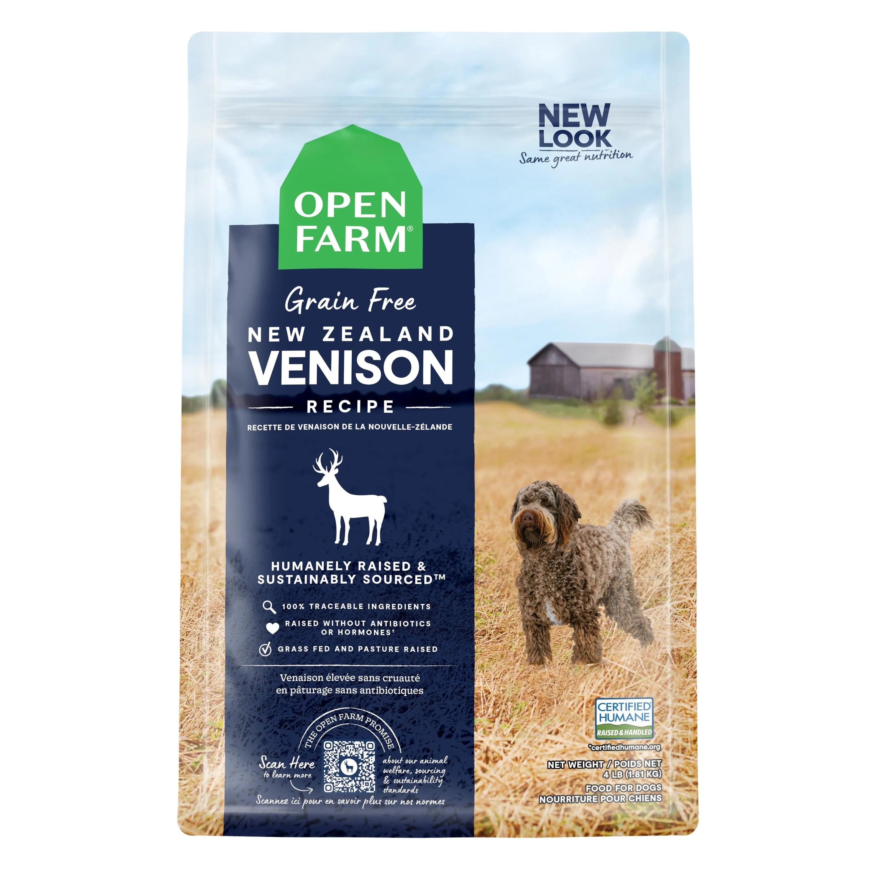 Open Farm Grain-Free New Zealand Venison Dry Dog Food - 22 Lbs