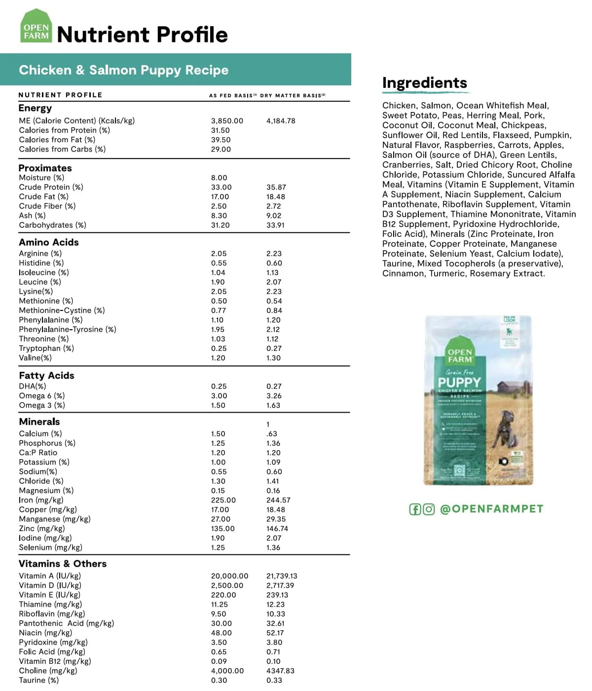 Open Farm Grain-Free Wild-Caught Salmon and Chicken Puppy Dry Dog Food - 4.5 Lbs - Image 2
