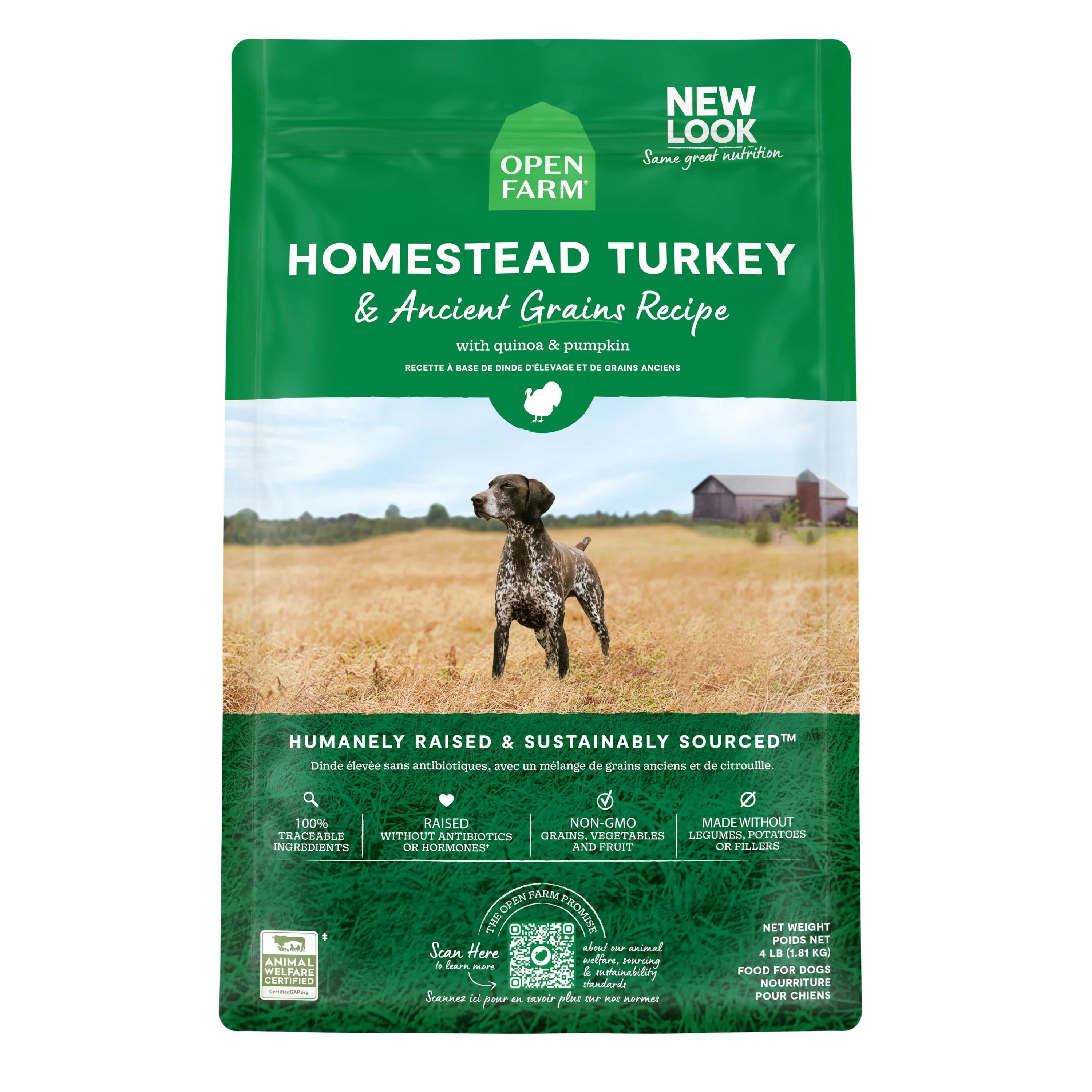 Open Farm Homestead Turkey and Ancient Grains Dry Dog Food - 22 Lbs
