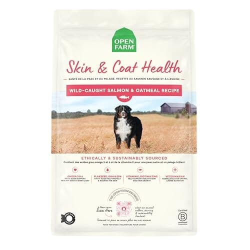 Open Farm Skin and Coat Health Wild-Caught Salmon and Oatmeal Recipe Dry Dog Food - 22 Lbs