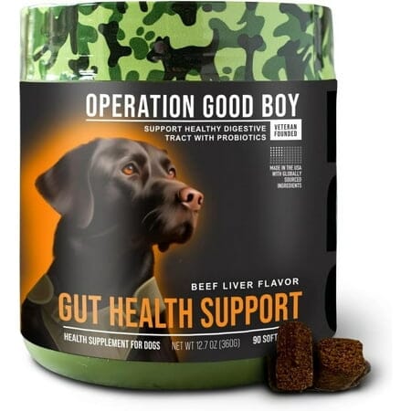 Operation Good Boy Natural Gut Health Probiotic Beef Liver Soft Chew Dog Supplements - 90 Count