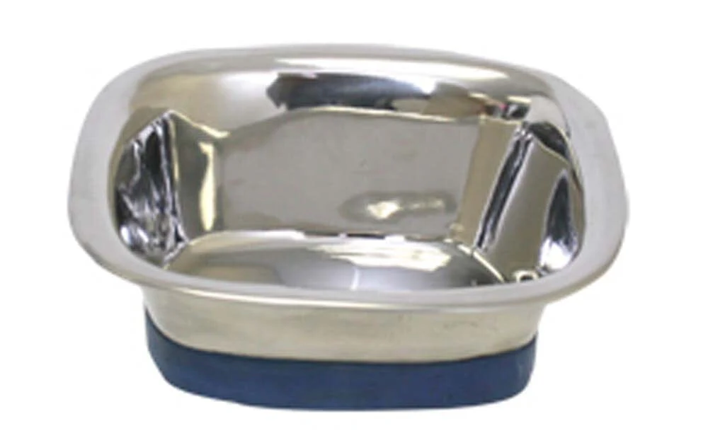 OurPets Premium Stainless Steel Square Dog Bowl - Silver - Small