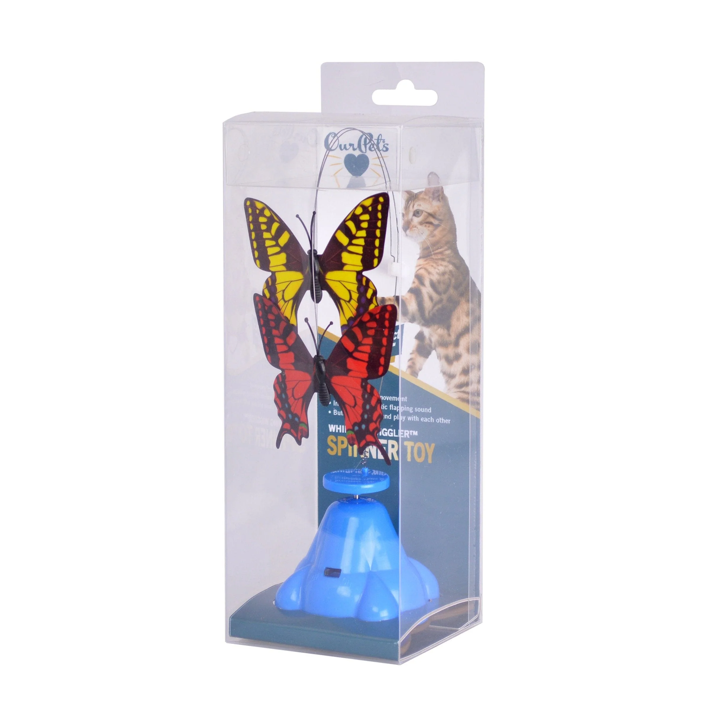 OurPets Whirling Wiggler Multi-Colored Butterfly Interactive Teasing Cat Toy - Image 3