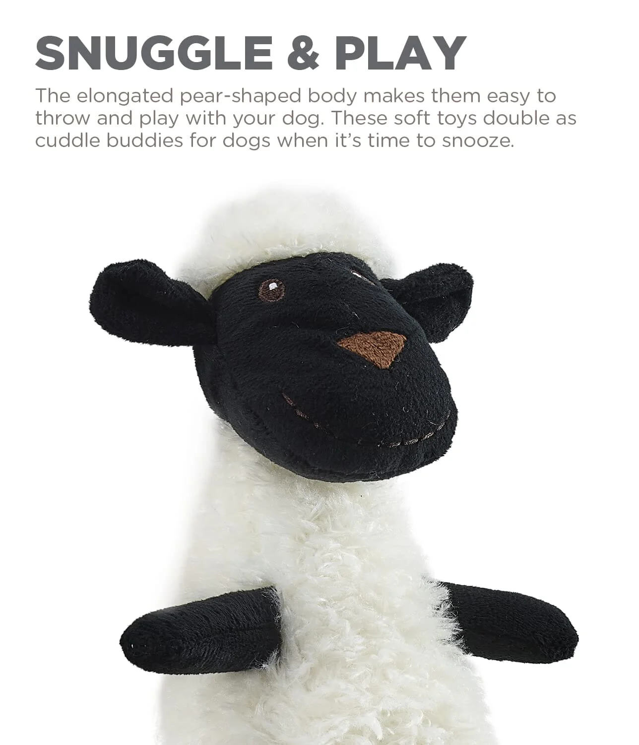 Outward Hound Charming Pet Scruffles Lamb Squeak Rope and Plush Dog Toy - Small - Image 3