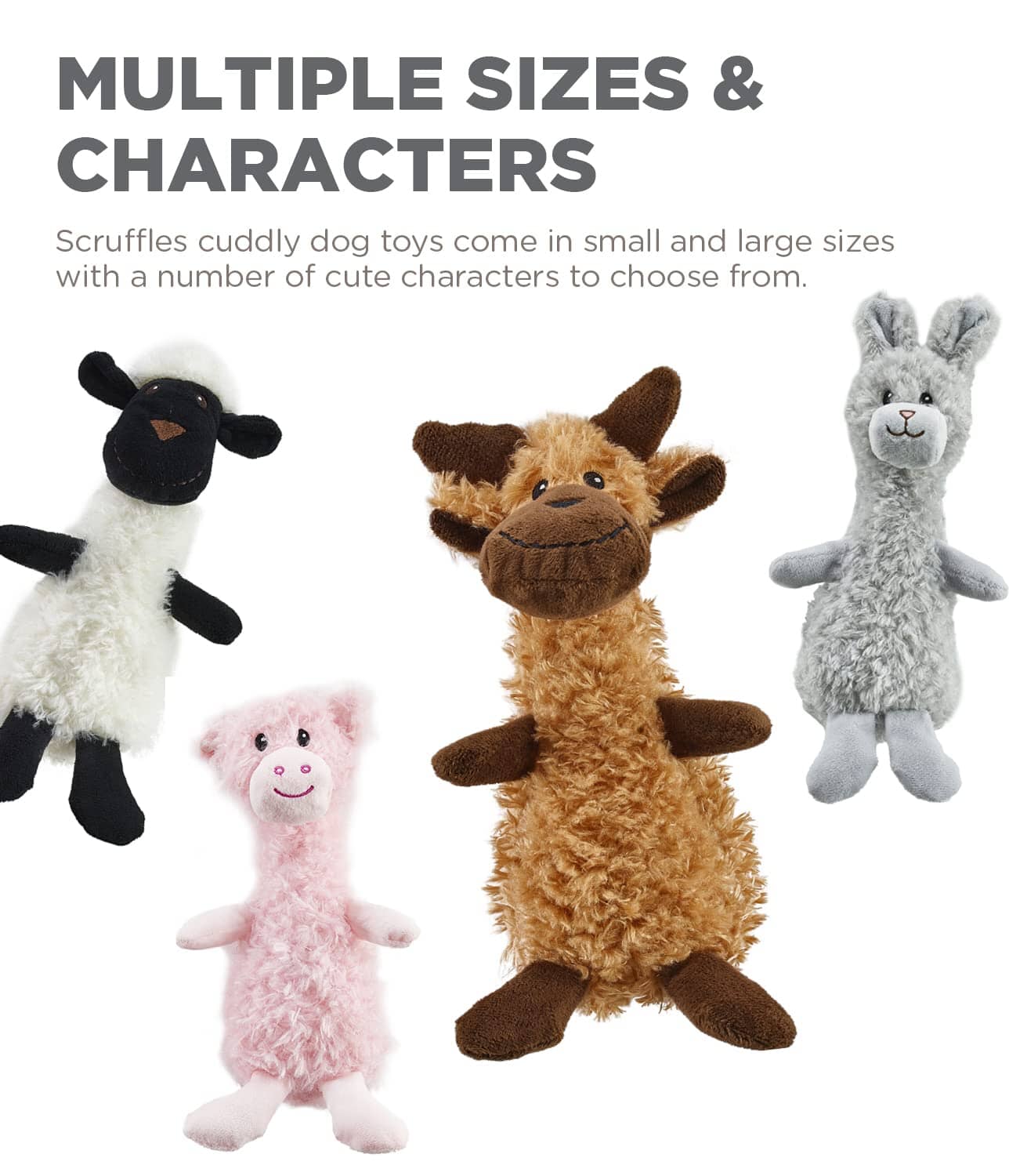 Outward Hound Charming Pet Scruffles Lamb Squeak Rope and Plush Dog Toy - Small - Image 4