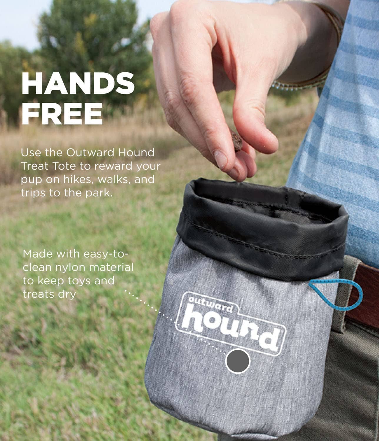 Outward Hound Travel Pet Treat Tote Storage Bag - Gray - Image 2