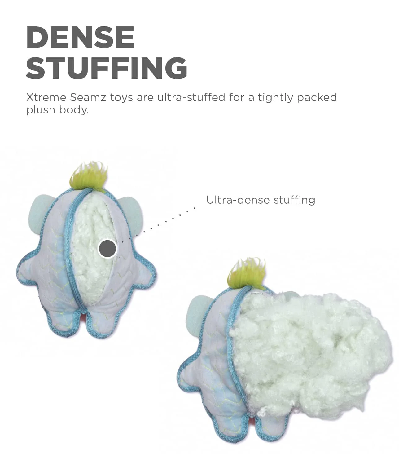 Outward Hound Xtreme Seamz Sloth Squeak and Plush Reinforced Dog Toy - Image 3