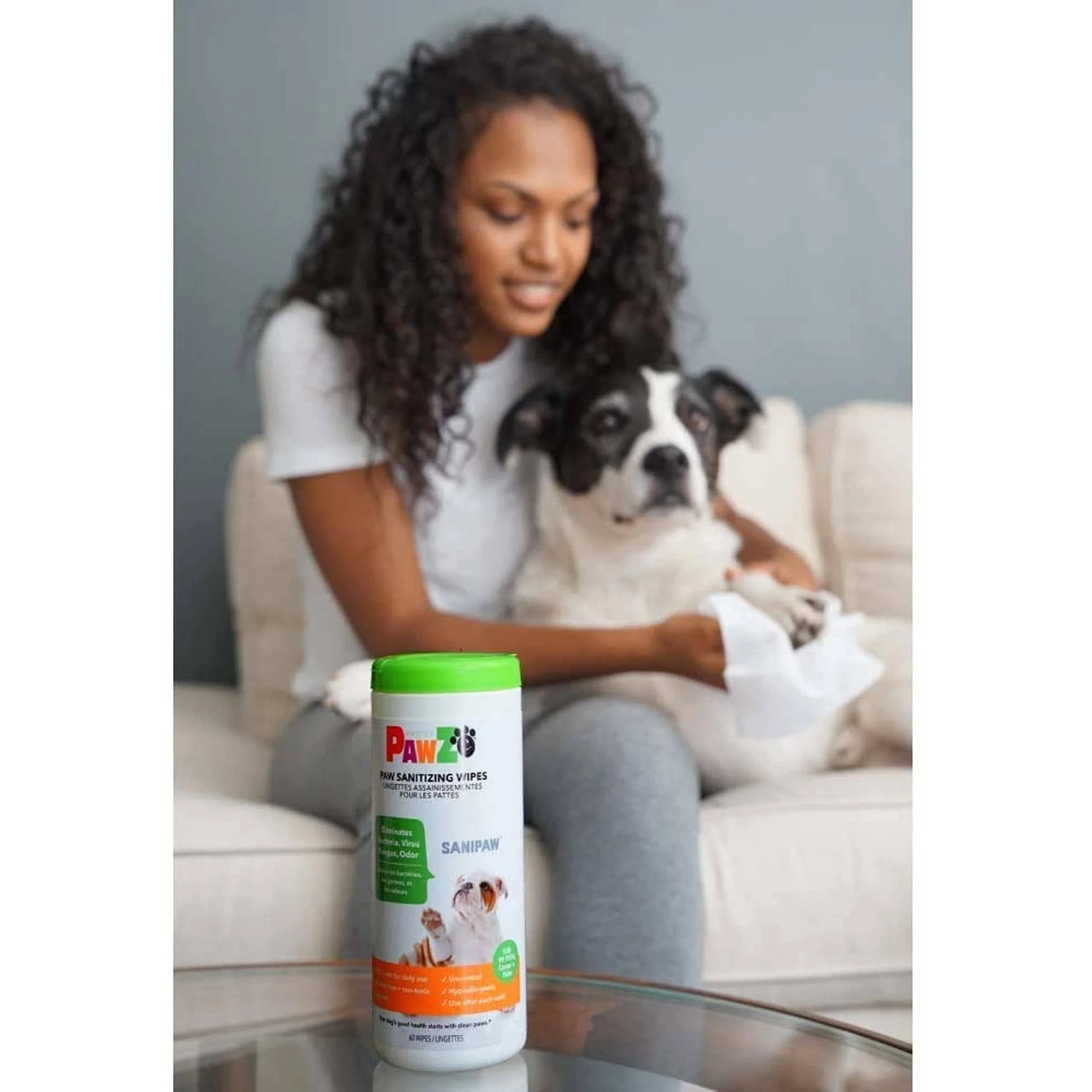 Pawz SaniPaw Santizing Paw Wipes for Cats and Dogs - 60 Count - Image 5