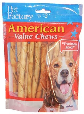 Pet Factory American Beefhide Twist Sticks Natural Dog Chews - Chicken - 5 In - 25 Pack