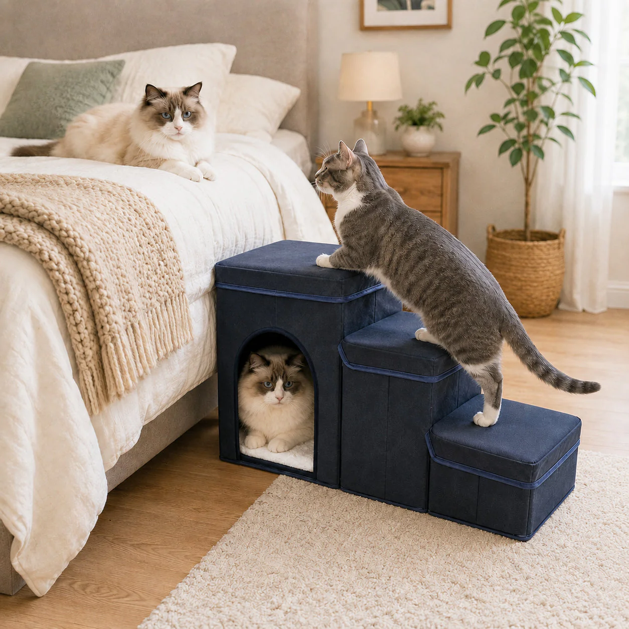Pet Life ® “Nest Step” Collapsible Travel Pet Stairs with Hideout - Image 6