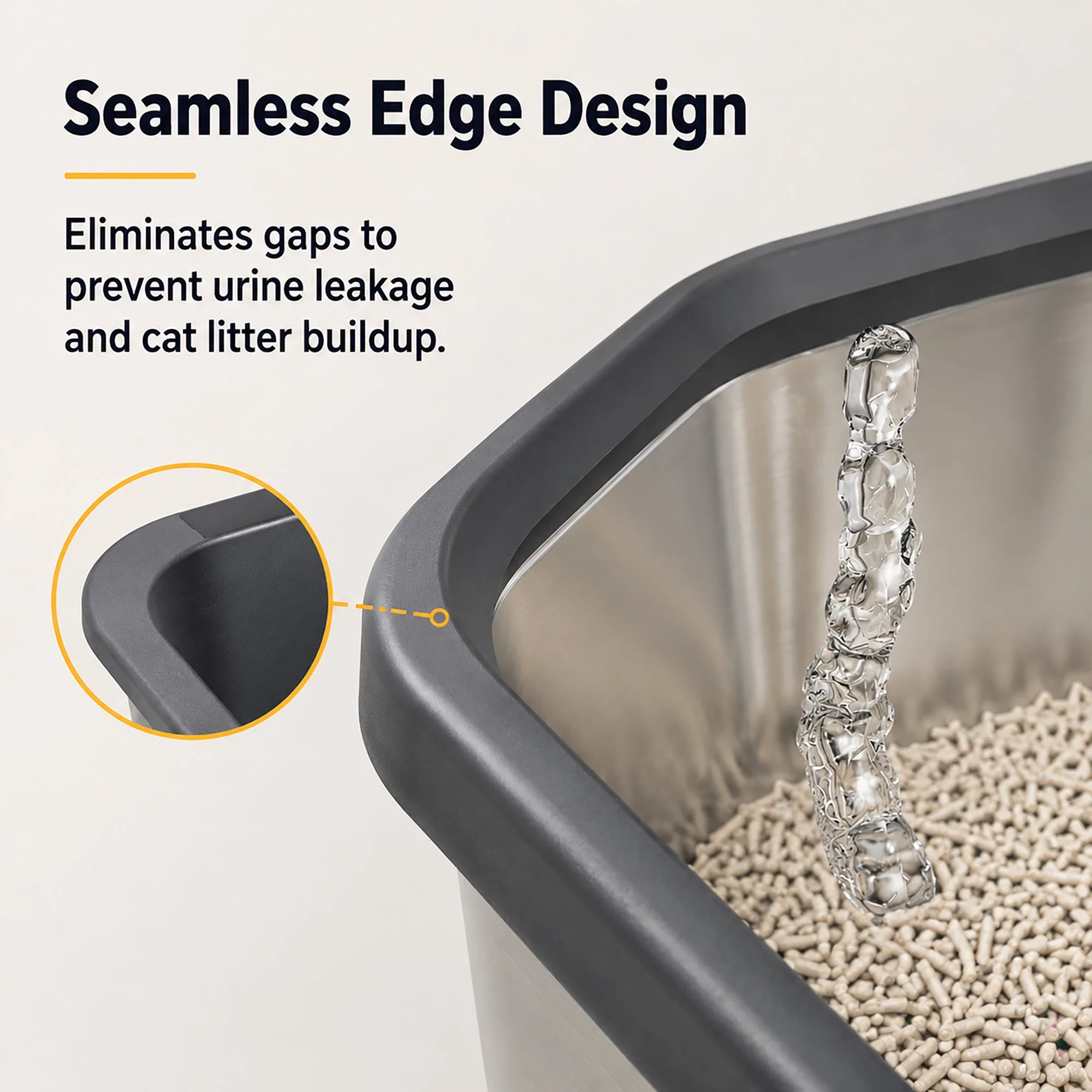 Pet Life ® “Open-Top” Modern Mess-Reducing Stainless Steel Cat Litter Box - Image 11