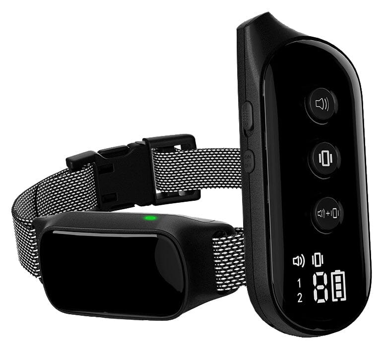 Pet Life ® Tutor-Bark LED 1-to-2 Dog 1,000 Foot Range 8-Level Vibration and Tone Training Dog Collar Additional Receiver - Black - Image 4