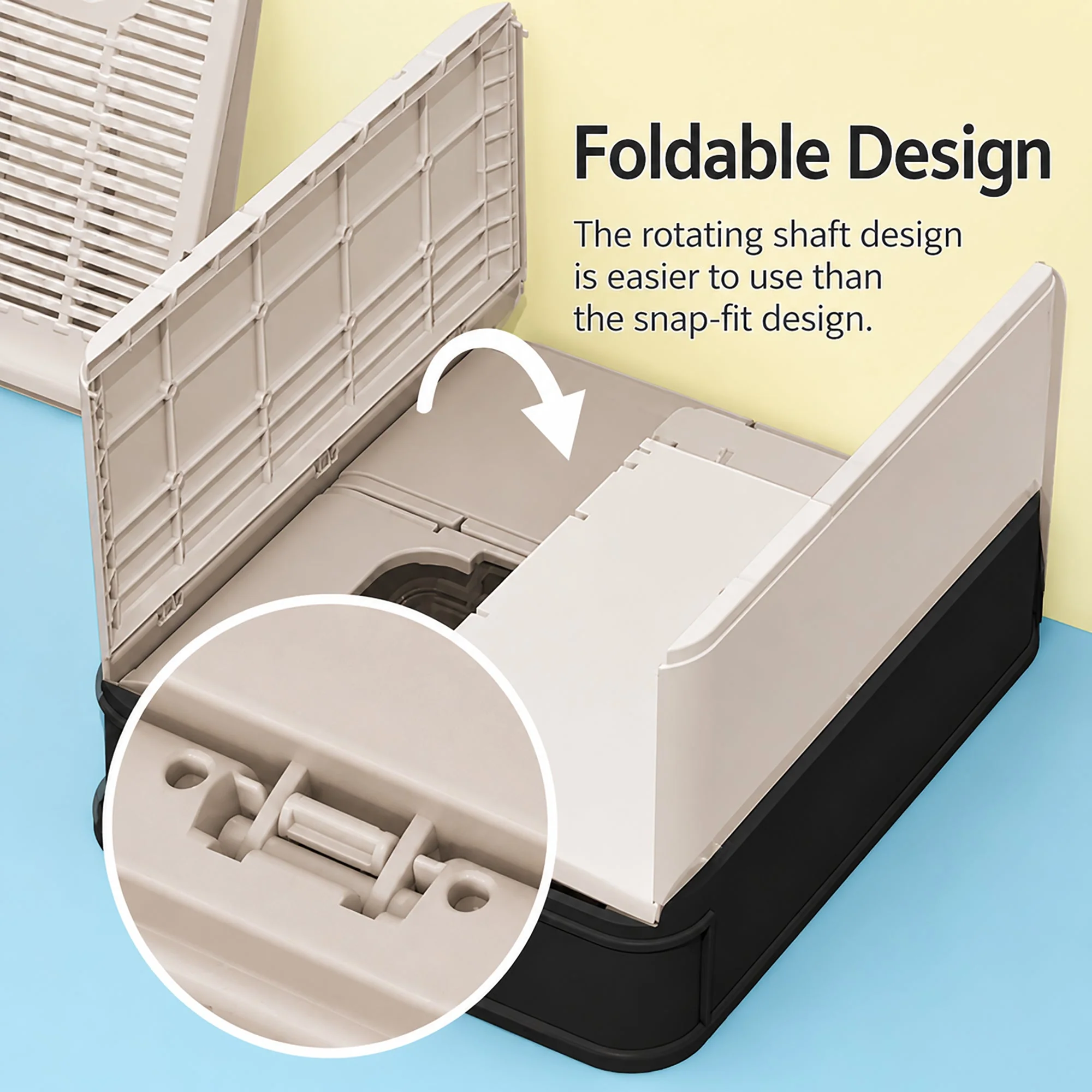 Pet Life ® “SlideAway” Premium Foldable and Travel Pull-Out Cat Litter Box - Image 5