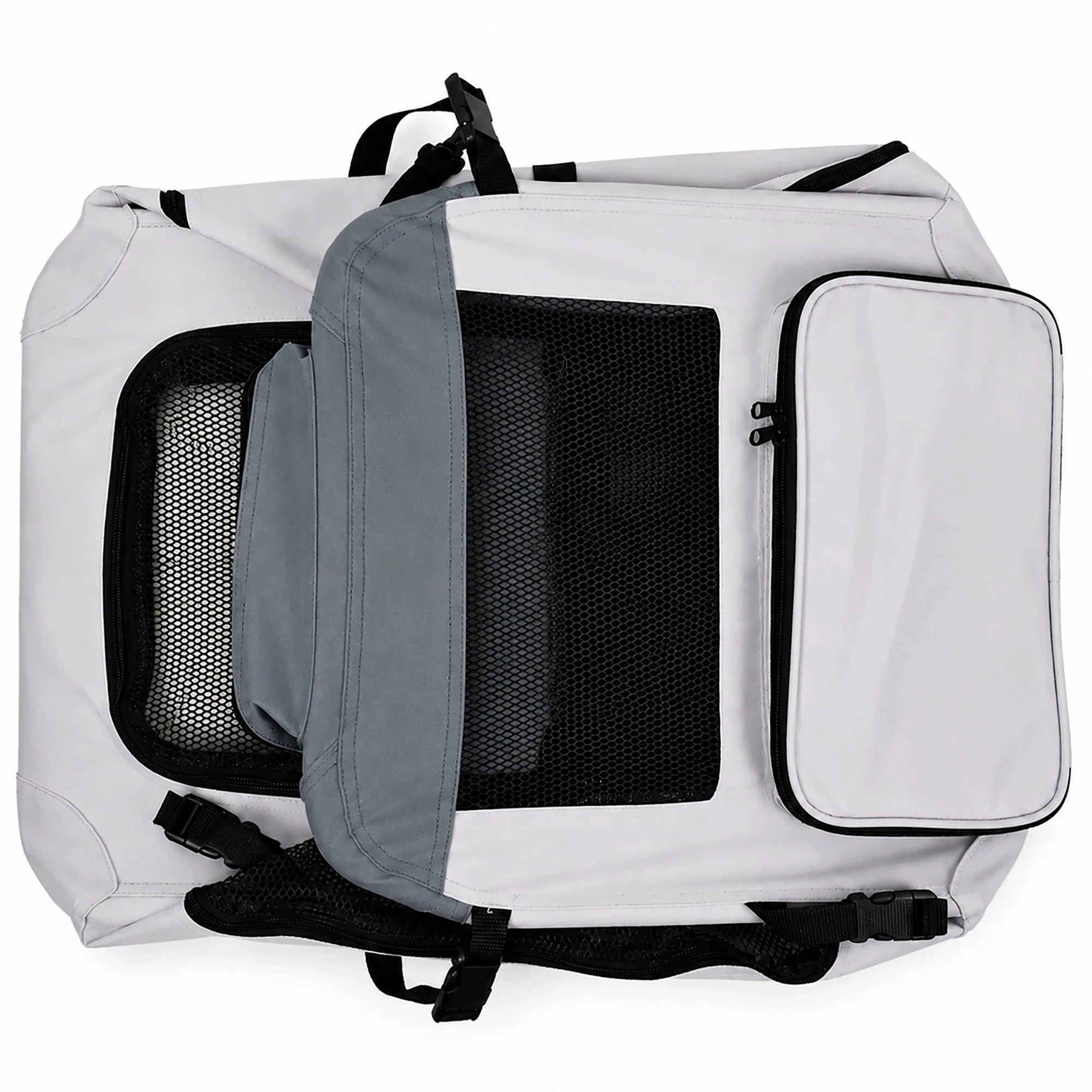 Pet Life ® Tailgate-Den Collapsible Travel Pet Crate with Dual Bowls and Storage - Image 5