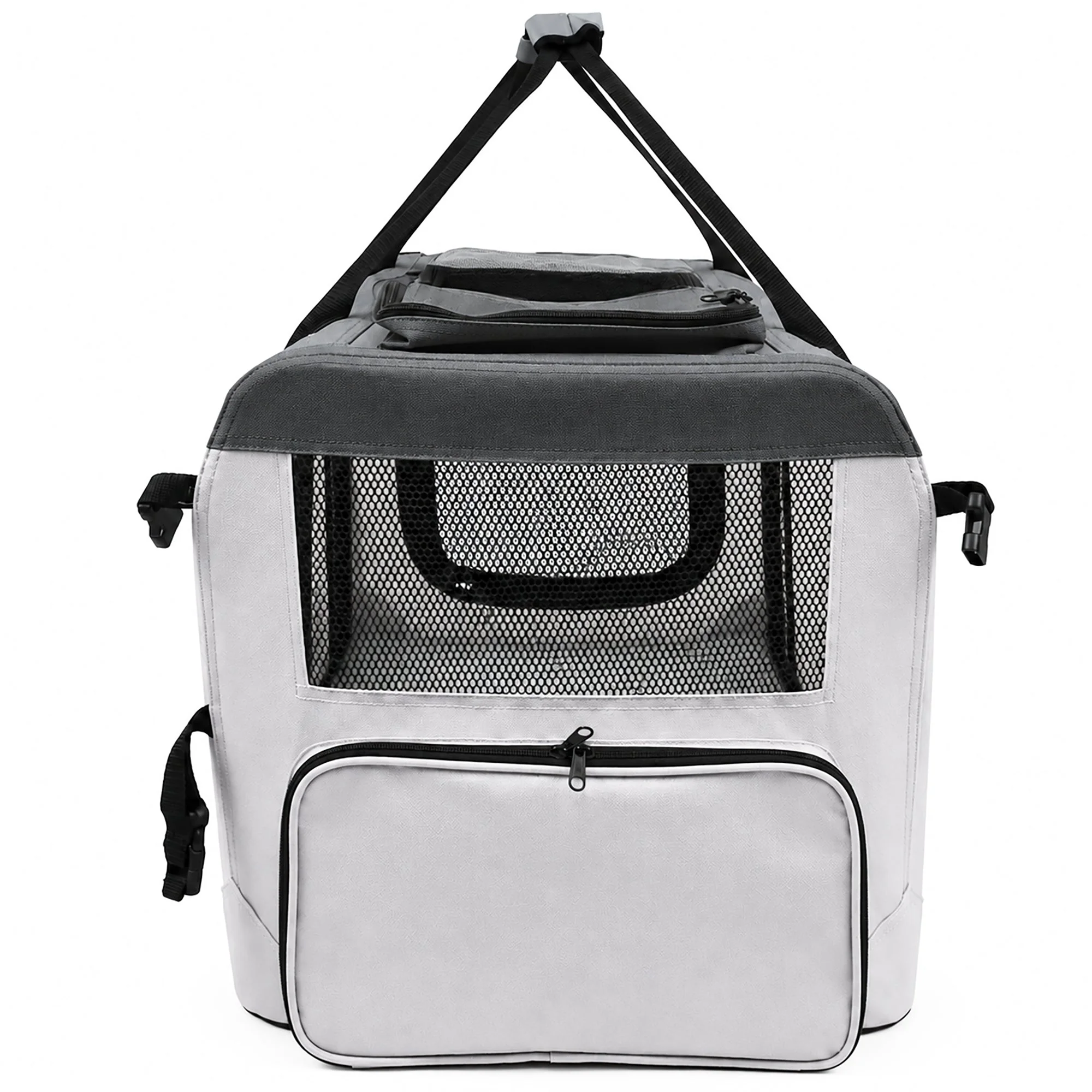 Pet Life ® Tailgate-Den Collapsible Travel Pet Crate with Dual Bowls and Storage - Image 9