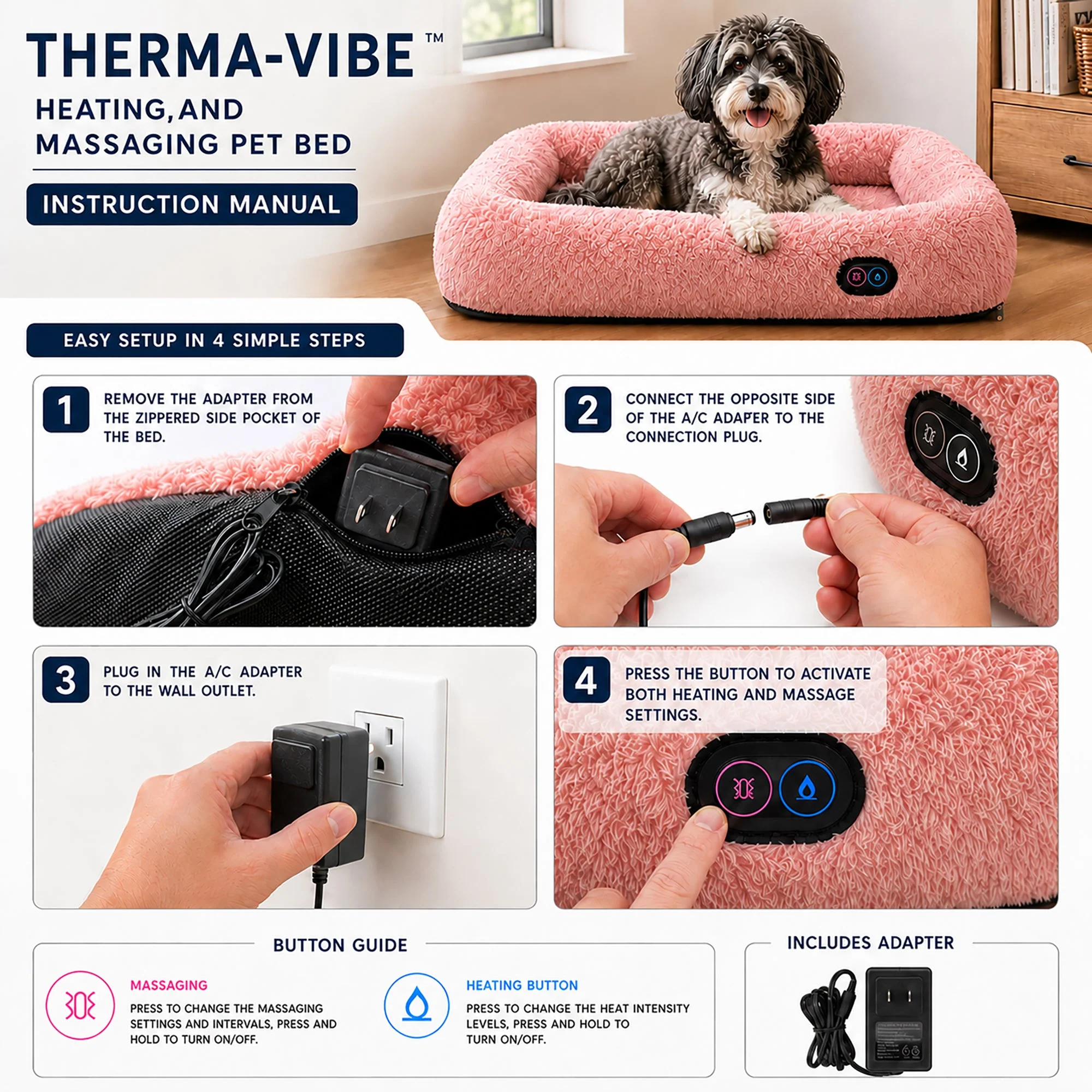 Pet Life ® “Therma-Vibe” Heating and Massaging Smart Pet Bed - Image 18