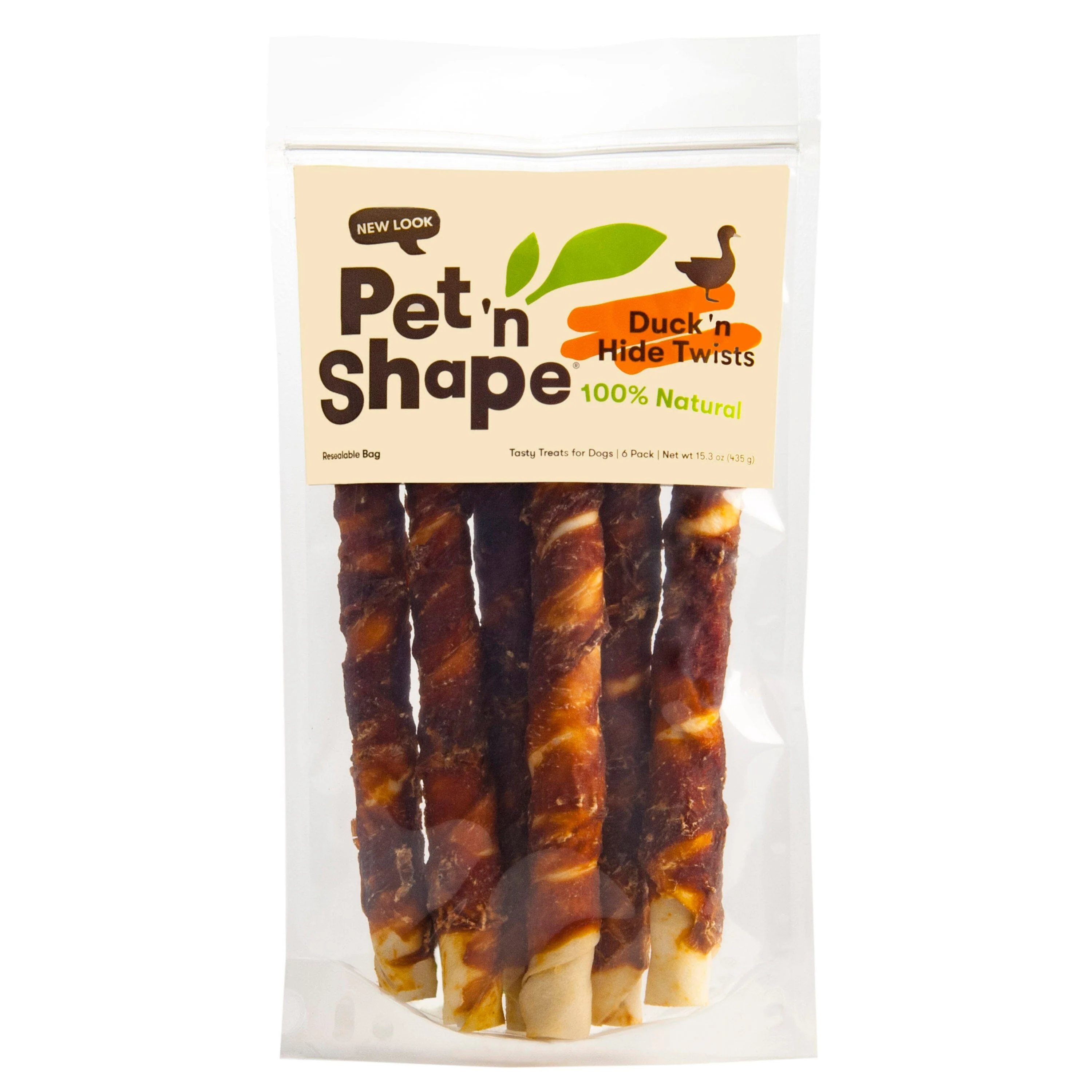 Pet 'N Shape Duck Hide Twists Dog Treats - 15.3 Oz - 6 Pack