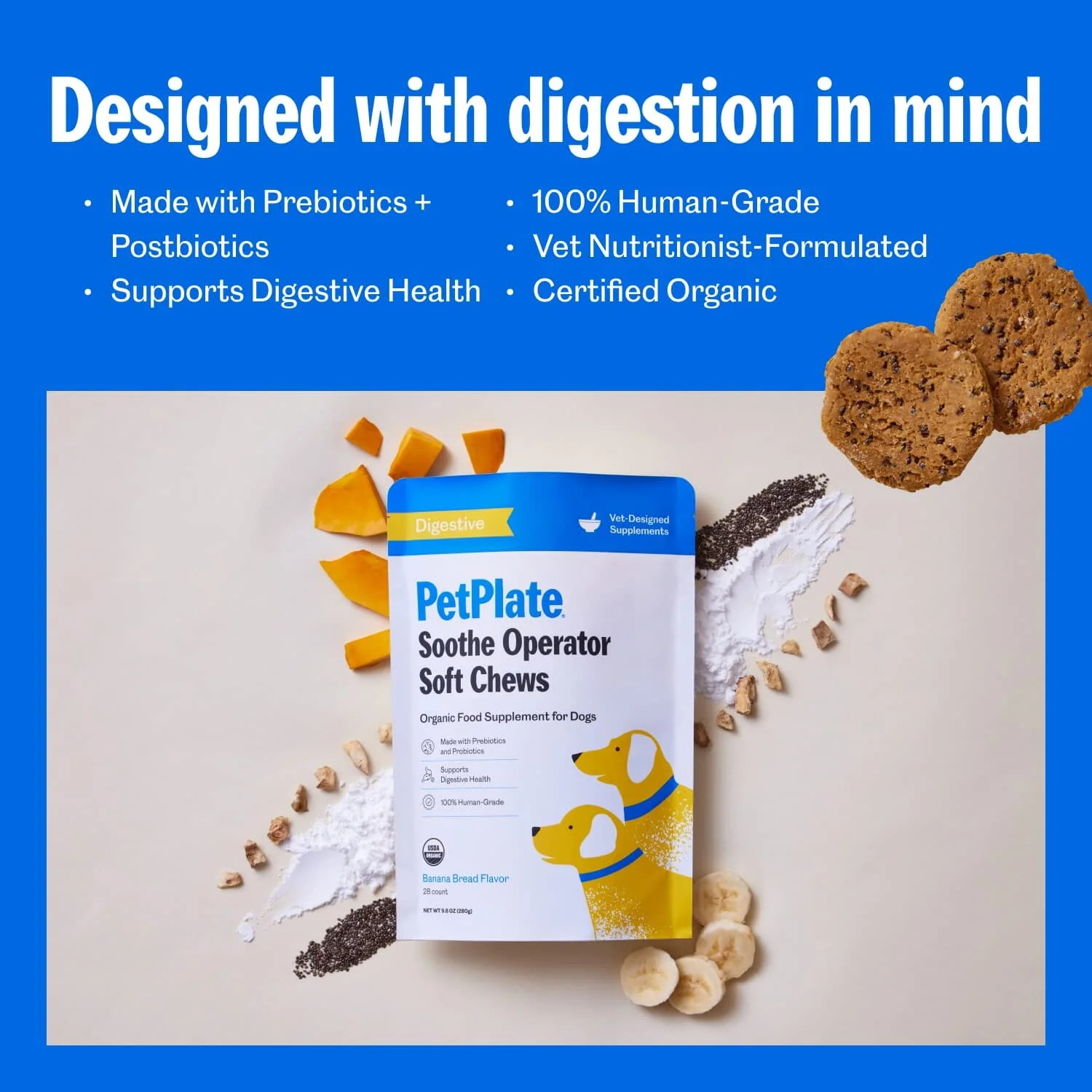 Pet Plate Soothe Operator Digestive Support Soft Chews Dog Supplements - 9.8 Oz - Image 4