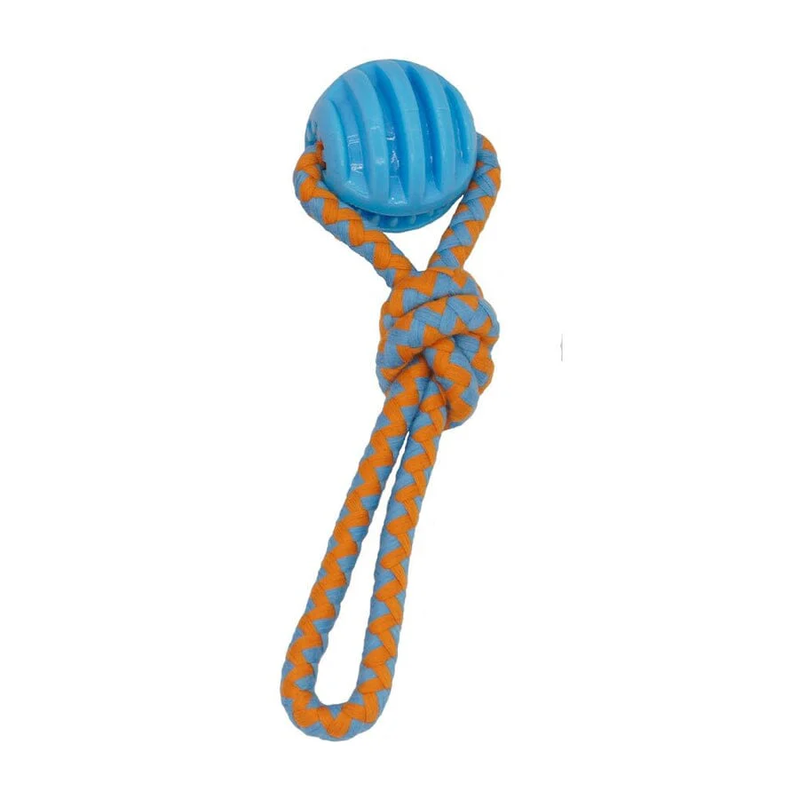 Petcrest TPR Toy Tug Ball Groov Dog Toy - 12 In