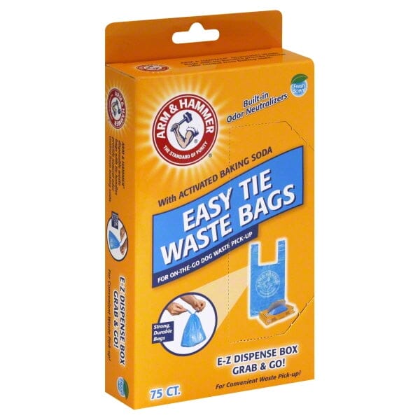 Petmate Arm & Hammer Easy Tie Pet Waste Bags - Blue - 75 Pack